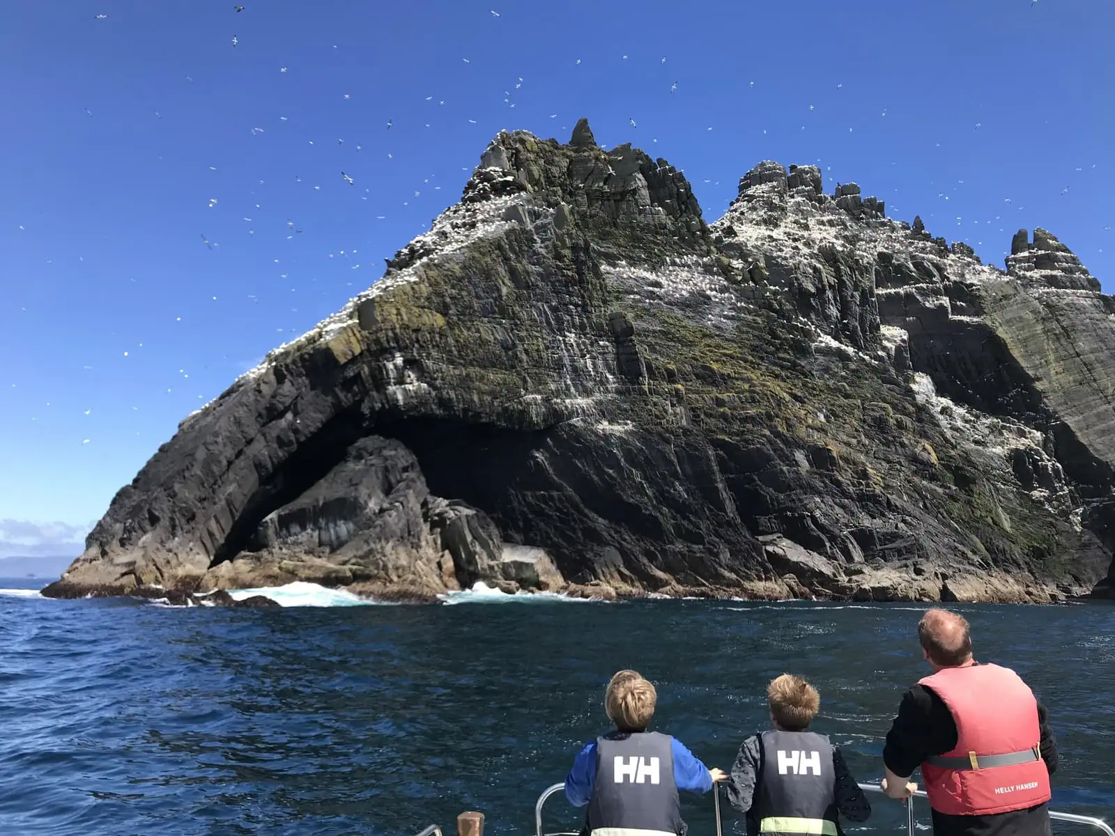 Skellig Michael Sea Tour boat passing the island