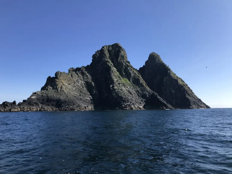 Skellig Michael rock formations rising from the Atlantic Ocean