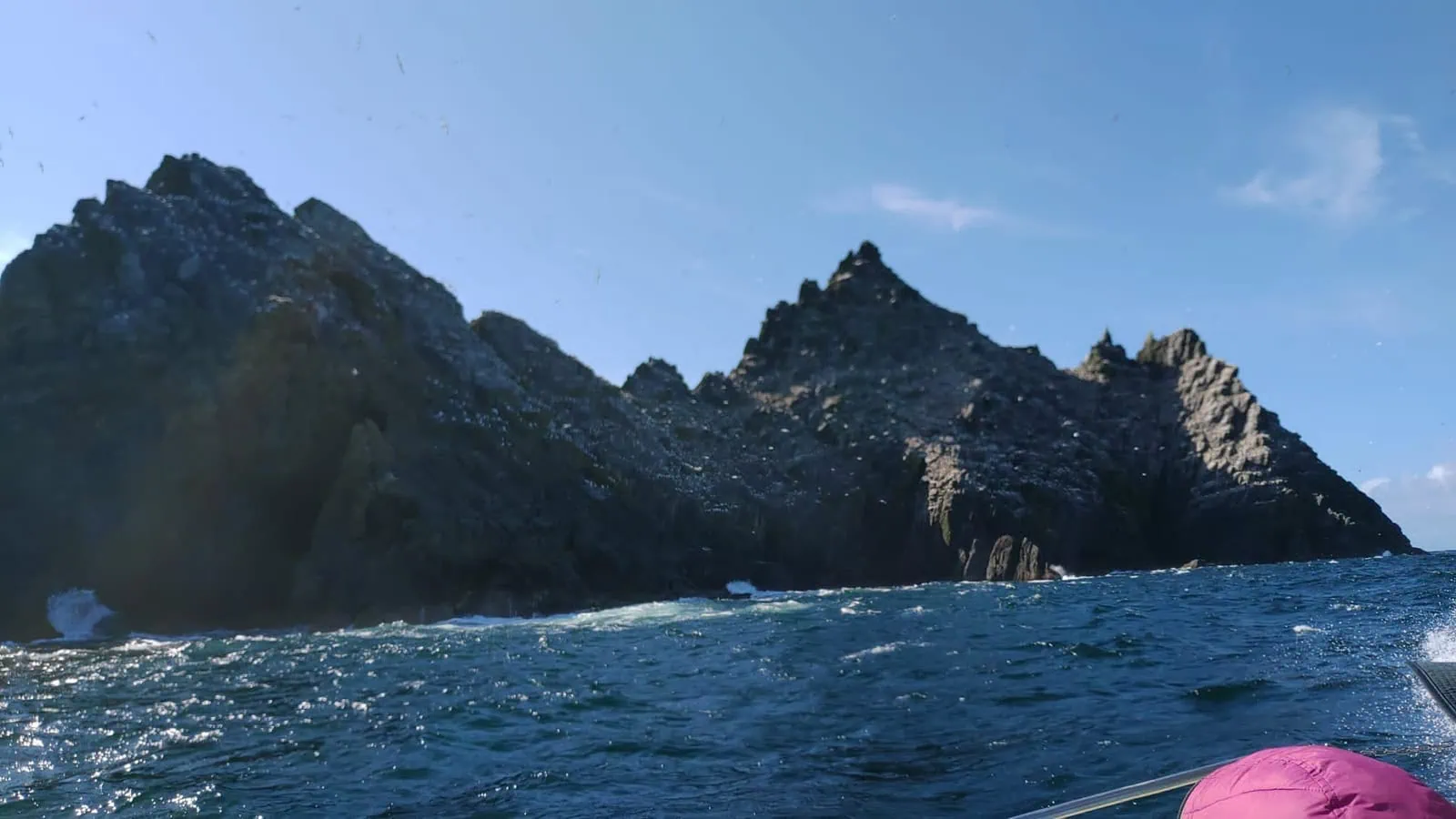 Sea Tour around Skellig Michael showing boat tour perspective